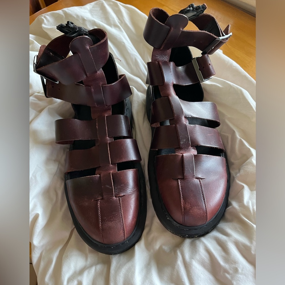 Dr. Martens Geraldo Gladiator Sandals Unisex M 9/L 10 Zip Ankle Strap READ